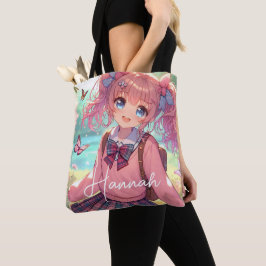 Bolso De Tela Chica de anime bonito en cócteles rosados