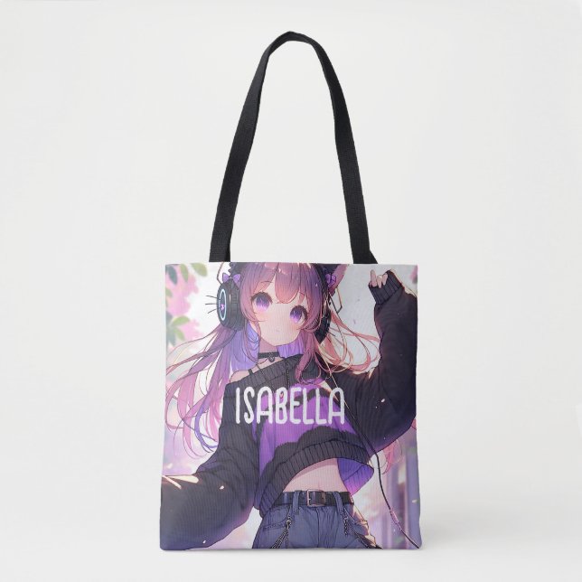 Bolso De Tela Chica de anime en audífonos Cumpleaños de bonito (Anverso)