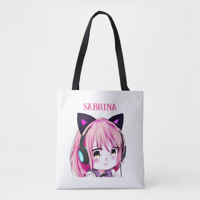 Bolso De Tela Chica de anime lindo personalizado personalizado c (Anverso)