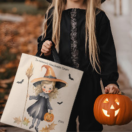 Bolso De Tela Chica de Brujas Personalizado Halloween Candy