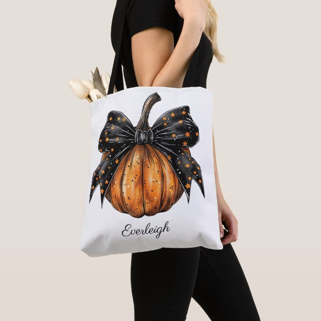 Bolso De Tela Chica De Calabaza Cuta Personalizado De Coquette T (Detalle)