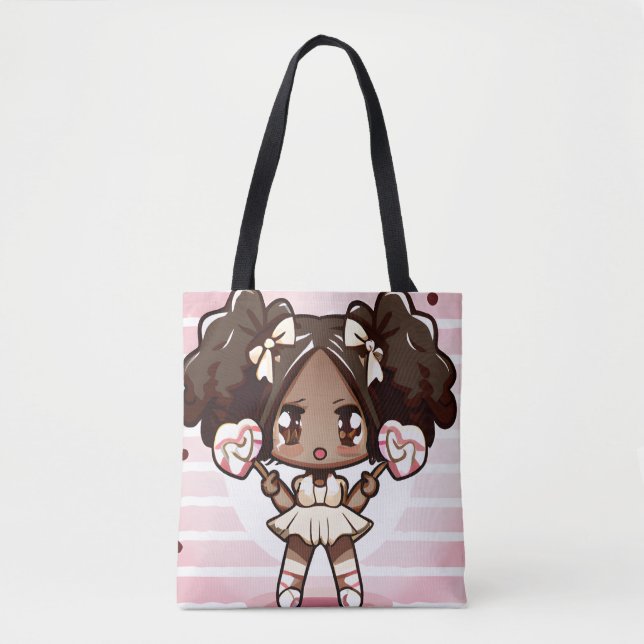 Bolso De Tela chica de dulces de anime (Anverso)