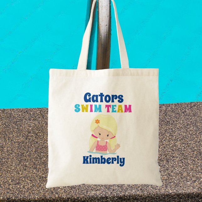 Bolso De Tela Chica De Equipo De Swim Personalizado Blonde Swimm (Subido por el creador)