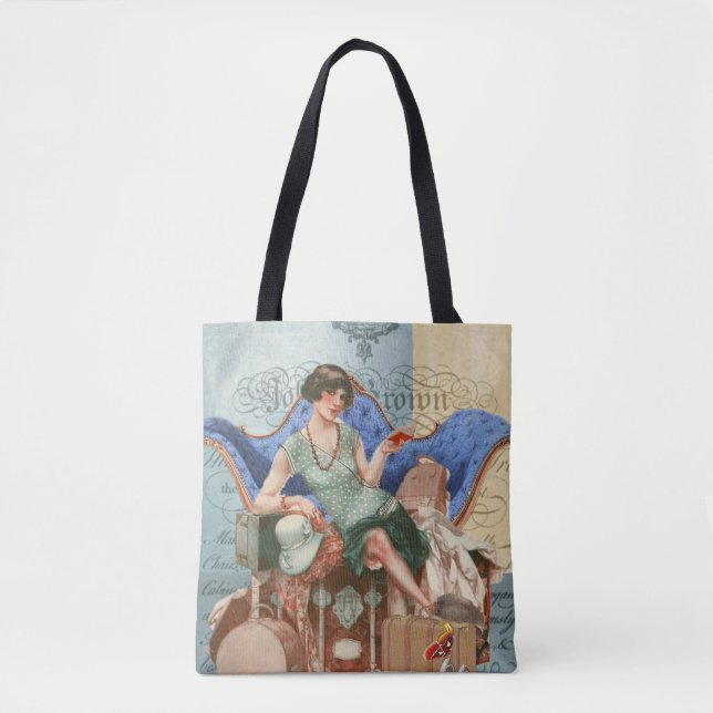 Bolso De Tela Chica de Flapper de época en París (Anverso)