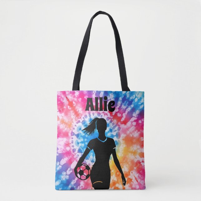 Bolso De Tela Chica de fútbol Aquarelle personalizada de arcoiri (Anverso)