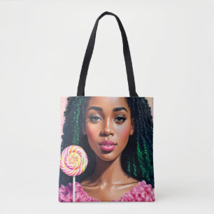 Bolso De Tela Chica de golosinas negras, belleza pop