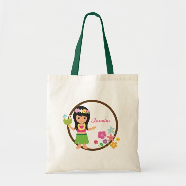 Bolso De Tela Chica de Hula lindo Luau hawaiano temático (Frente)