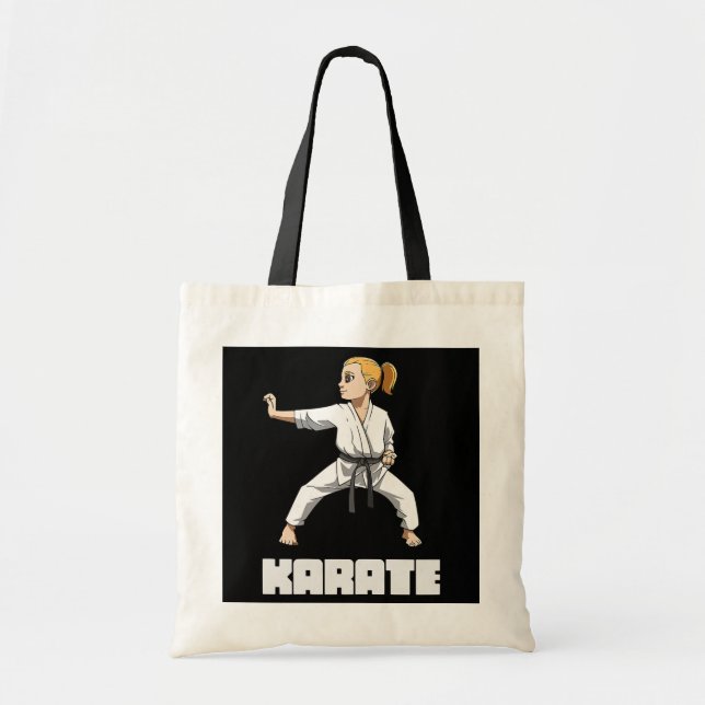 Bolso De Tela Chica de karate peligroso y lindo (Frente)