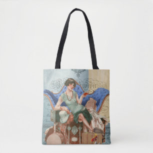 Bolso De Tela Chica de la aleta del vintage en París