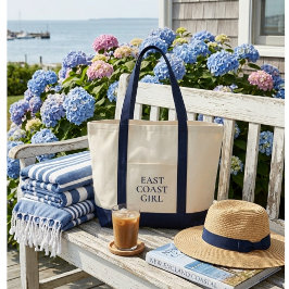 Bolso De Tela Chica de la Costa Este Preppy Costera