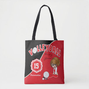Bolso De Tela Chica de la diva del voleibol rojo
