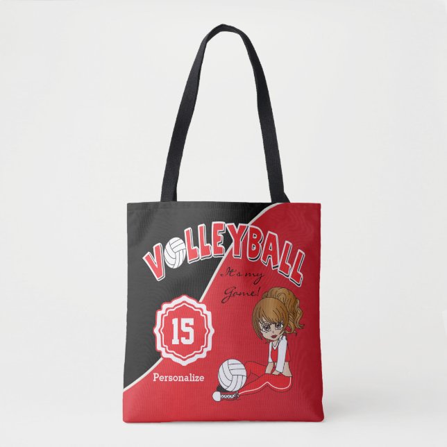 Bolso De Tela Chica de la diva del voleibol rojo (Anverso)