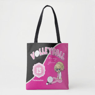 Bolso De Tela Chica de la diva del voleibol rosa