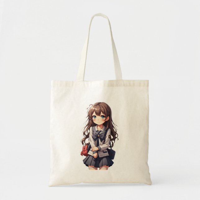 Bolso De Tela Chica de la escuela japonesa de anime (Frente)