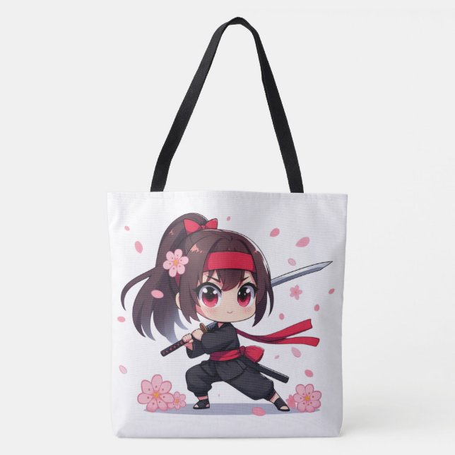 Bolso De Tela Chica de la floración guerrera de ninja (Anverso)