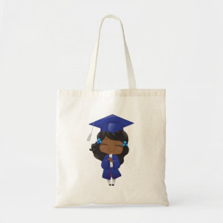 Bolso De Tela Chica de la graduación en azul