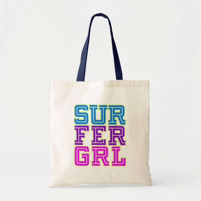 Bolso De Tela Chica de la persona que practica surf (Frente)