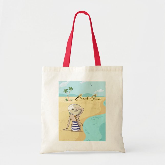 Bolso De Tela chica de la playa (Frente)