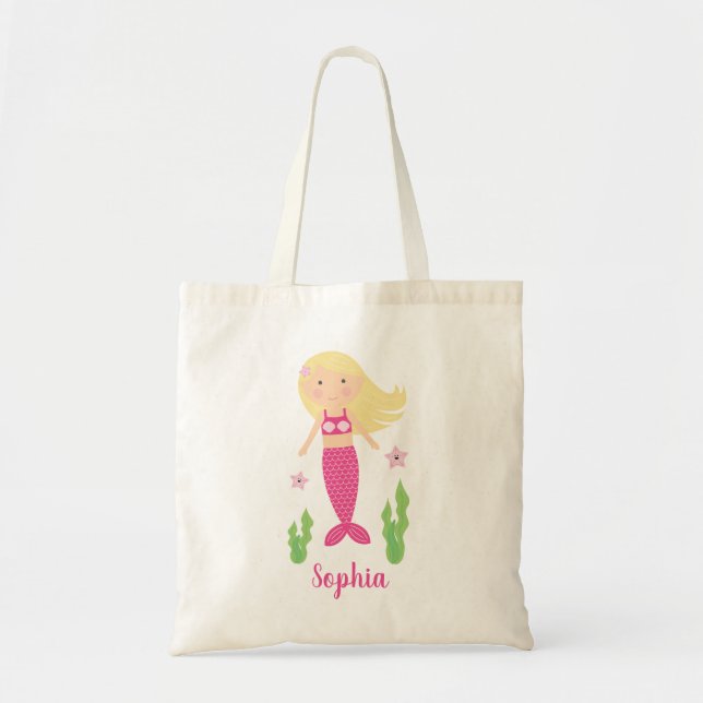 Bolso De Tela Chica de la sirena pequeña (Frente)
