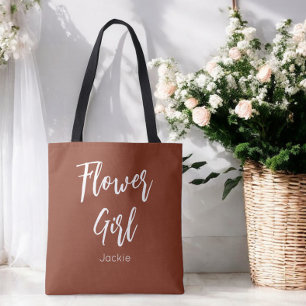 Bolso De Tela Chica de las Flores Terracota Marrón Boda