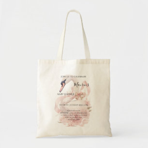 Bolso De Tela Chica de lazo rosa Baby Shower