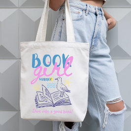 Bolso De Tela Chica de Libros Verano Linda Gaviota Personalizado