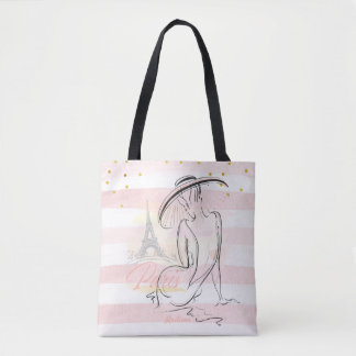 Bolso De Tela Chica de moda personalizado: parisino rosado