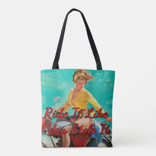 Bolso De Tela chica de motocicletas de los años 1950 por Gil Elv