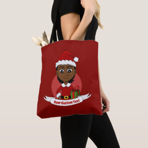 Bolso De Tela Chica de Navidades afroamericanos de pelo corto