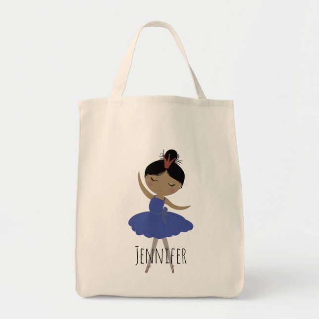 Bolso De Tela Chica de piel dulce marrón Ballerina Tote Bag (Frente)