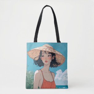 Bolso De Tela Chica de playa de verano Anime Tote Bag