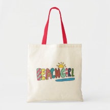 Chica de playa Tote Bag