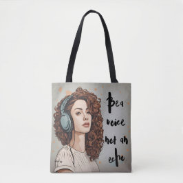 Bolso De Tela Chica de radio con cita inspiradora