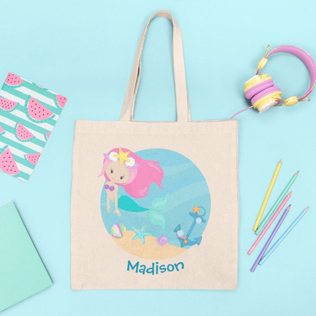 Bolso De Tela Chica de Sirena Cuta Personalizado de fiesta de cu (Subido por el creador)