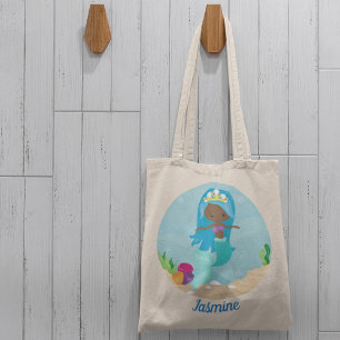 Bolso De Tela Chica de sirenas afroamericana Cute Personalizado