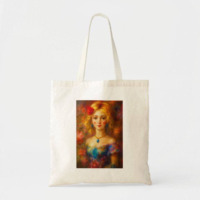 Bolso De Tela chica de zafiro azul (Frente)