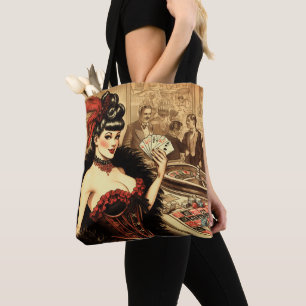 Bolso De Tela Chica del Casino de Vintage