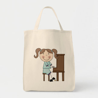Bolso De Tela Chica del palillo que juega el piano
