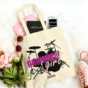 Bolso De Tela Chica del tambor Nombre Cuple Color Negro Púrpura