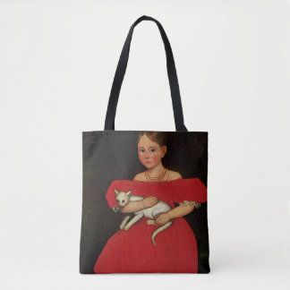 Bolso De Tela Chica en rojo con su gato y su perro