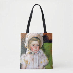 Bolso De Tela Chica en un bonnet blanco, Mary Cassatt