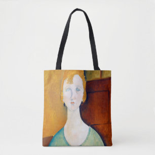 Bolso De Tela Chica en una blusa verde, Modigliani