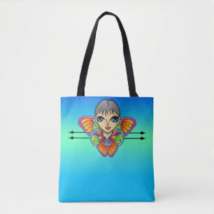 Bolso De Tela Chica envuelto en alas mariposas
