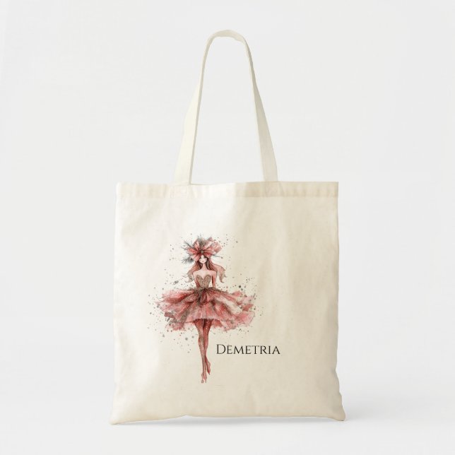Bolso De Tela Chica espumoso con vestido de oro rosa (Frente)
