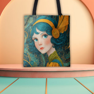 Bolso De Tela Chica Flapper Art Deco de los años 20