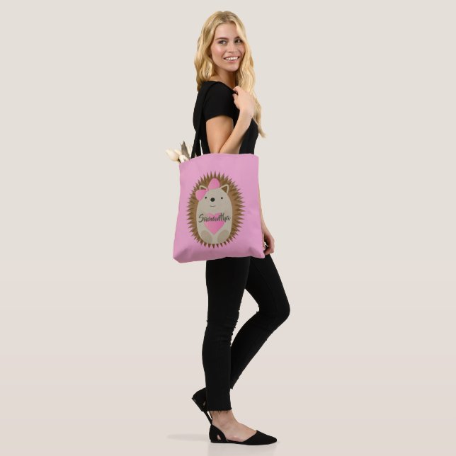 Bolso De Tela Chica Hedgehog abrazando un corazón (Puesto)