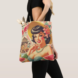 Bolso De Tela Chica japonés retro banal