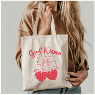 Bolso De Tela Chica Kisser-Cute Fresa Coquette Orgullo Lesbiano