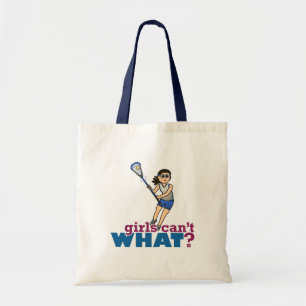 Bolso De Tela Chica Lacrosse Player en azul