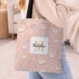 Bolso De Tela Chica Mágica Personalizada Libro Nombre Rosa Dulce